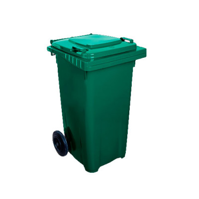 Бак для сміття 120л зелений на колесах