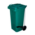 Бак для сміття з педалллю 80л зелений на колесах