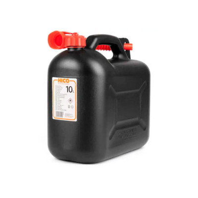 Каністра не харчова пластмасова для палива 10л чорна HICO