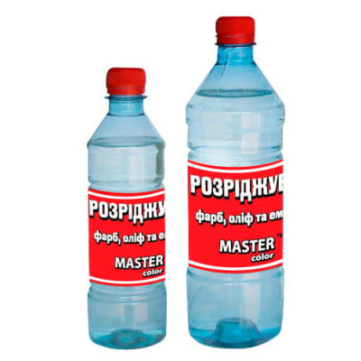 Розріджувач (уайт-спірит) фарб, оліф та емалей Master Color 0,8л 495гр Україна 15шт