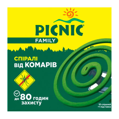 Спіраль від комарів 10шт Picnic Family уп 60шт