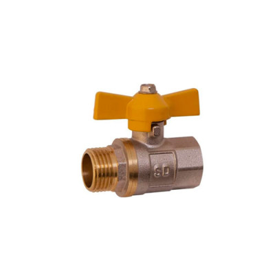 Кран кульовий 1/2 ВЗ метелик Економ жовтий (шар сталь)