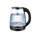 Чайник електричний 1,8л 1500Вт Edler EK5525SSG Black/Transparent скло+пластик  дисковий індикатор рівня води (гарантія 1рік)