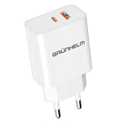 Блок живлення 5V/3А 1 USB білий GRUNHELM GWC-03QC
