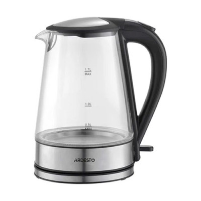 Чайник електричний 1,7л 2150Вт скло-пластик дисковий silver-black Ardesto EKL-F110 гарантія 1рік