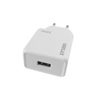 Блок живлення USB Gerlax A330 3A 33w QC 3.0 1USB білий
