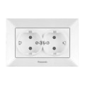Розетка 2-я з/з біла Panasonic Arkedia Slim уп.6шт