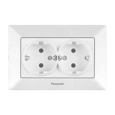 Розетка 2-я з/з біла Panasonic Arkedia Slim уп.6шт