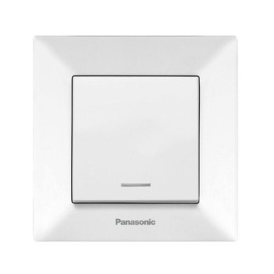 Вимикач 1-й білий з підсвіткою Panasonic Arkedia Slim уп.6шт