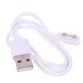 Кабель USB 2pin для смарт-годинника фітнес-трекера 2,84мм 1А магнітний білий 0,6м
