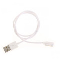 Кабель USB 2pin для смарт-годинника фітнес-трекера 4мм 1А магнітний білий 0,6м