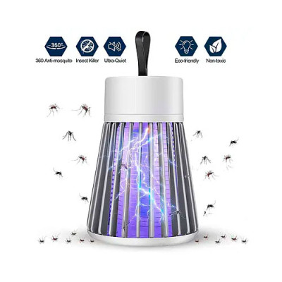 Антимоскітна лампа від комарів сіра USB Electronic Shock Mosquito Killer