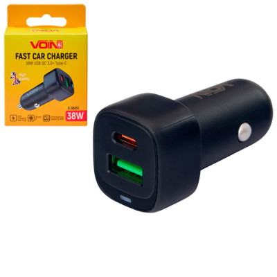 Автомобільний зарядний пристрій VOIN 38W USB PD 12/24V