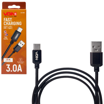 Кабель USB /Type-C VOIN CC-1701C 3А 1м чорний