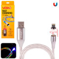 Кабель USB Lightning VOIN VL-1601L магнітний Multicolor LED 3А 1м