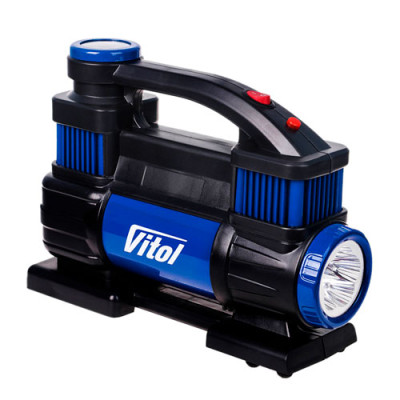 Компресор авто двопоршневий 90л 150psi 25Amp ViTOL K-70 шланг 1,0+5,0м клеми