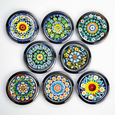 Кришка для консервації твіст 82мм Панночка Folk patterns on ceramics Black уп.20шт