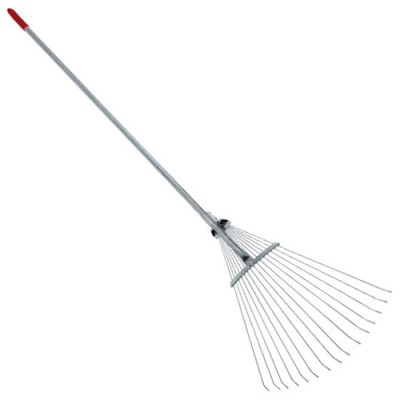 Граблі віялові 15 прутів, метал рукоятка, регул. ширини робочої поверхні (30-50см)./20шт в уп/